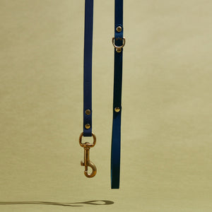 kintails Skinny Leather Dog Lead Navy