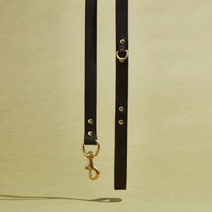 kintails Standard Leather Dog Lead Black