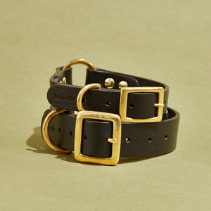 kintails Leather Dog Collar Black