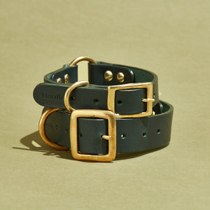 kintails Leather Dog Collar Green