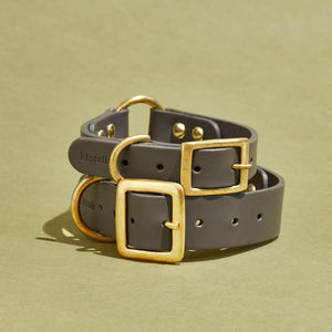 kintails Leather Dog Collar Grey