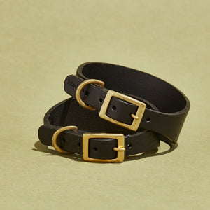 kintails Hound Leather Dog Collar Black