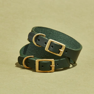 Hound Leather Dog Collar | Green