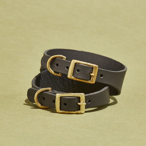 kintails Hound Leather Dog Collar Grey